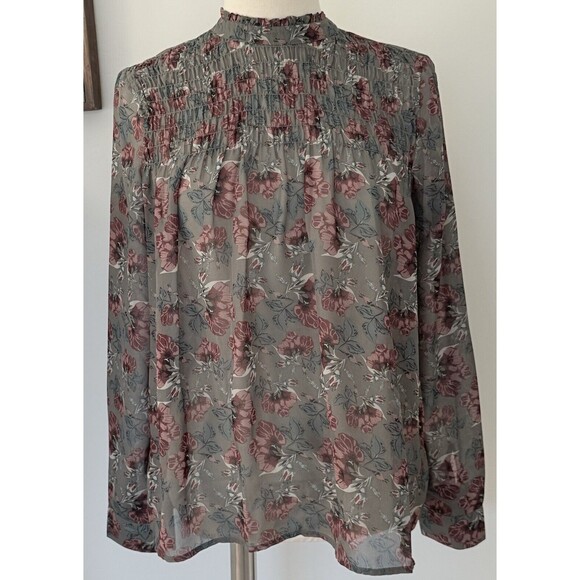 Dark Floral Victorian Top Small Whimsigoth Regency Blouse Career Dark Floral - Picture 2 of 9